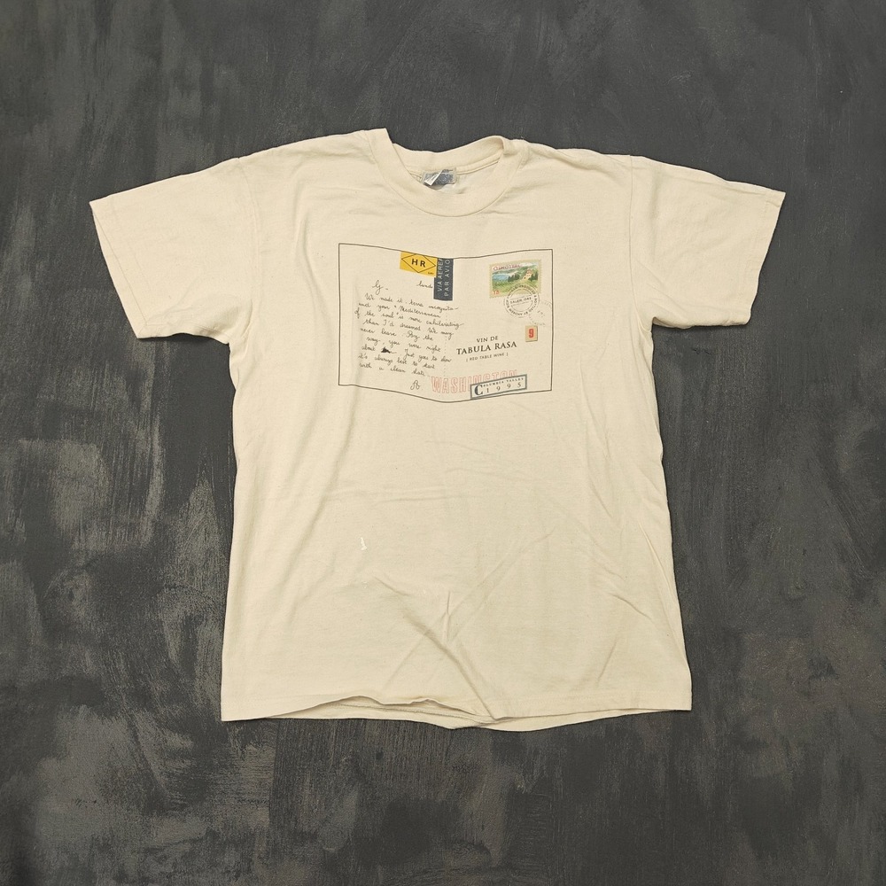 Vintage Tabula Rasa red table wine white men's medium white 1990s Washington